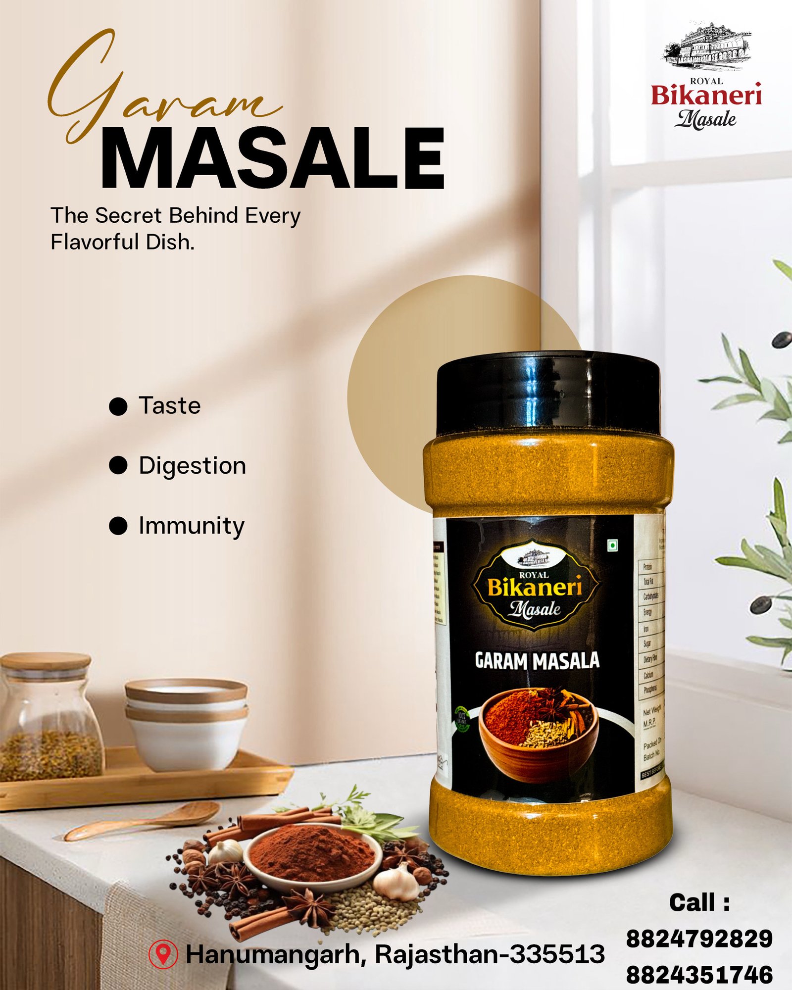 Premium Garam Masala | Royal Bikaneri Masale | Pure Indian Spices 200g